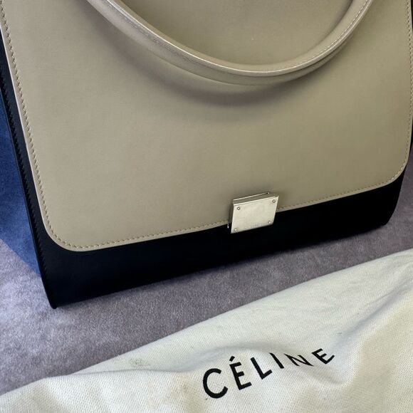 Celine Colorblock Leather Suede Medium Trapeze Shoulder Bag - Picture 13 of 14